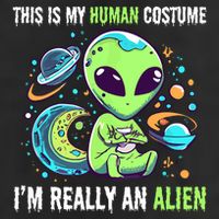Cute Funny This Is My Human Costume IM Really An Alien 11oz C Handle Ceramic Mug
