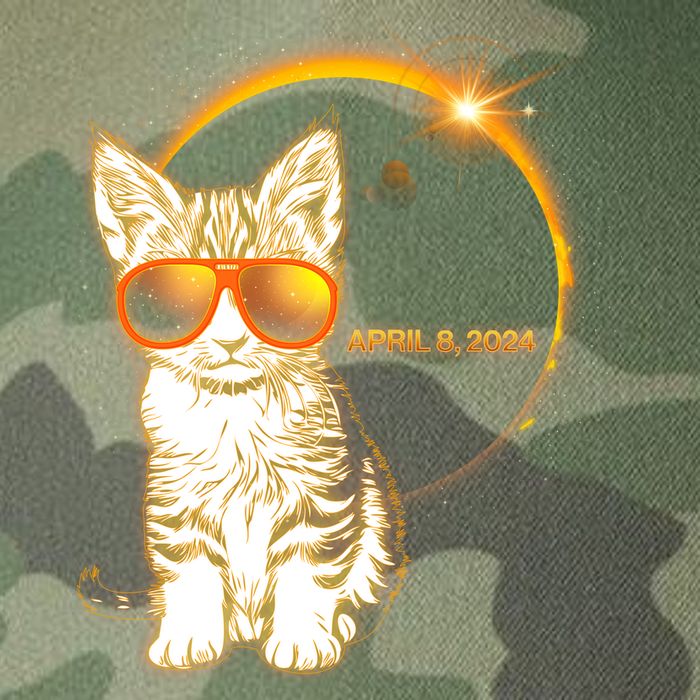 Cool Funny Total Solar Eclipse April 8 2024 Sunglasses Cat Kitten Legacy Tie Dye Trucker Hat