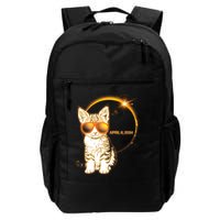 Cool Funny Total Solar Eclipse April 8 2024 Sunglasses Cat Kitten Backpack