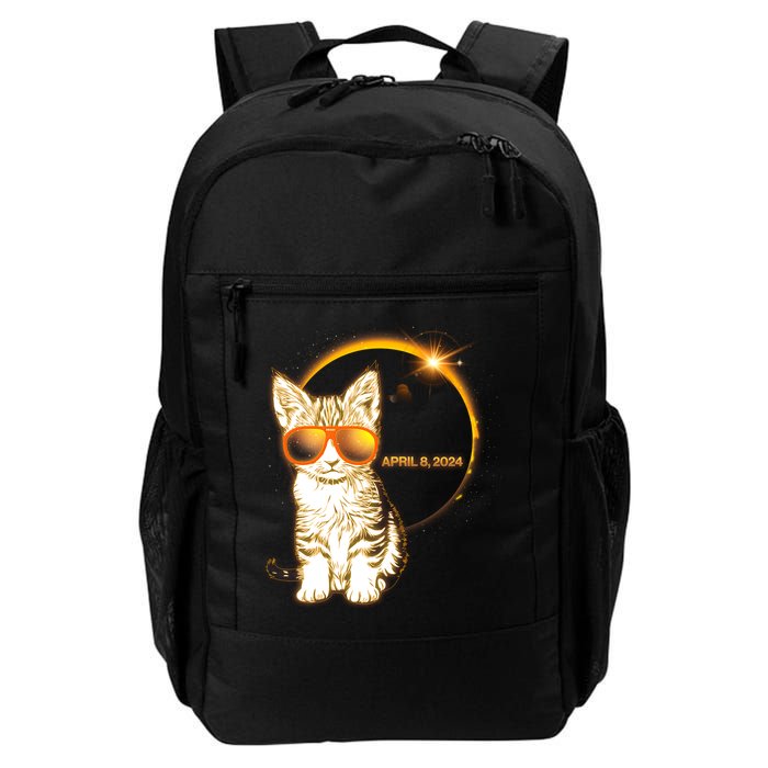 Cool Funny Total Solar Eclipse April 8 2024 Sunglasses Cat Kitten Backpack