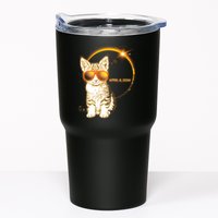 Cool Funny Total Solar Eclipse April 8 2024 Sunglasses Cat Kitten Tumbler