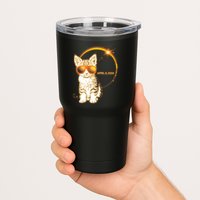 Cool Funny Total Solar Eclipse April 8 2024 Sunglasses Cat Kitten Tumbler