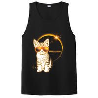 Cool Funny Total Solar Eclipse April 8 2024 Sunglasses Cat Kitten PosiCharge Competitor Tank