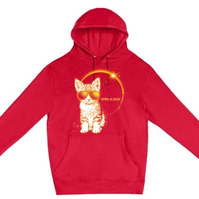 Cool Funny Total Solar Eclipse April 8 2024 Sunglasses Cat Kitten Premium Pullover Hoodie