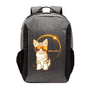 Cool Funny Total Solar Eclipse April 8 2024 Sunglasses Cat Kitten Vector Backpack