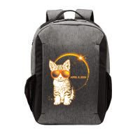 Cool Funny Total Solar Eclipse April 8 2024 Sunglasses Cat Kitten Vector Backpack