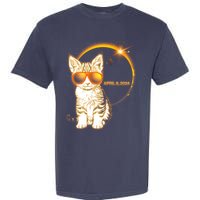 Cool Funny Total Solar Eclipse April 8 2024 Sunglasses Cat Kitten Garment-Dyed Heavyweight T-Shirt