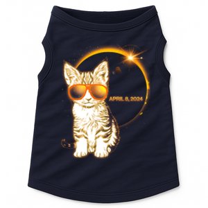 Cool Funny Total Solar Eclipse April 8 2024 Sunglasses Cat Kitten Doggie Tank