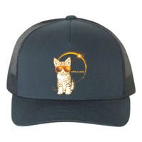 Cool Funny Total Solar Eclipse April 8 2024 Sunglasses Cat Kitten Yupoong Adult 5-Panel Trucker Hat