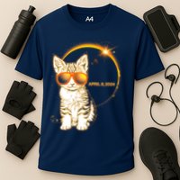 Cool Funny Total Solar Eclipse April 8 2024 Sunglasses Cat Kitten Performance Shirt