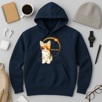 Cool Funny Total Solar Eclipse April 8 2024 Sunglasses Cat Kitten Hoodie