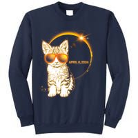 Cool Funny Total Solar Eclipse April 8 2024 Sunglasses Cat Kitten Sweatshirt