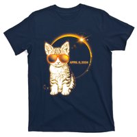 Cool Funny Total Solar Eclipse April 8 2024 Sunglasses Cat Kitten T-Shirt