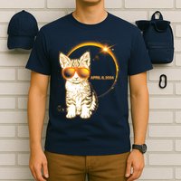Cool Funny Total Solar Eclipse April 8 2024 Sunglasses Cat Kitten T-Shirt