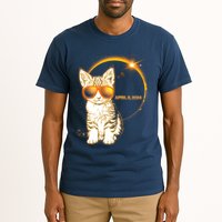 Cool Funny Total Solar Eclipse April 8 2024 Sunglasses Cat Kitten Tall T-Shirt