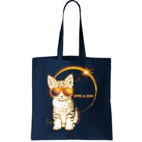 Cool Funny Total Solar Eclipse April 8 2024 Sunglasses Cat Kitten Tote Bag