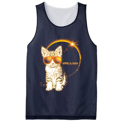 Cool Funny Total Solar Eclipse April 8 2024 Sunglasses Cat Kitten Mesh Reversible Basketball Jersey Tank