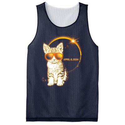 Cool Funny Total Solar Eclipse April 8 2024 Sunglasses Cat Kitten Mesh Reversible Basketball Jersey Tank