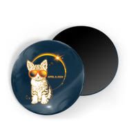 Cool Funny Total Solar Eclipse April 8 2024 Sunglasses Cat Kitten Magnet