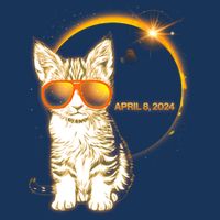 Cool Funny Total Solar Eclipse April 8 2024 Sunglasses Cat Kitten Mousepad
