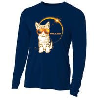 Cool Funny Total Solar Eclipse April 8 2024 Sunglasses Cat Kitten Cooling Performance Long Sleeve Crew