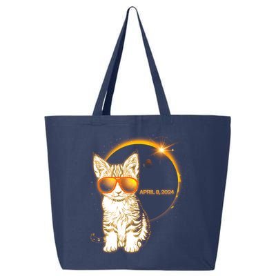 Cool Funny Total Solar Eclipse April 8 2024 Sunglasses Cat Kitten 25L Jumbo Tote