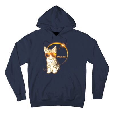 Cool Funny Total Solar Eclipse April 8 2024 Sunglasses Cat Kitten Tall Hoodie