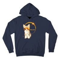 Cool Funny Total Solar Eclipse April 8 2024 Sunglasses Cat Kitten Tall Hoodie
