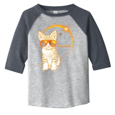 Cool Funny Total Solar Eclipse April 8 2024 Sunglasses Cat Kitten Toddler Fine Jersey T-Shirt