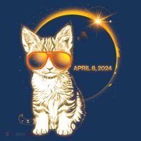 Cool Funny Total Solar Eclipse April 8 2024 Sunglasses Cat Kitten Crop Top