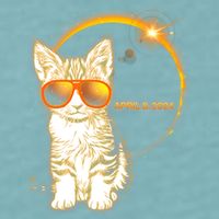 Cool Funny Total Solar Eclipse April 8 2024 Sunglasses Cat Kitten Sueded Cloud Jersey T-Shirt