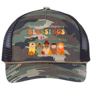 Caring For Thanksgiving Blessings Neonatal Nicu Nurse Fall Retro Rope Trucker Hat Cap