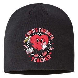 Cupids Favorite Teacher Cute Heart Valentines Day Sustainable Beanie