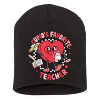 Cupids Favorite Teacher Cute Heart Valentines Day Short Acrylic Beanie