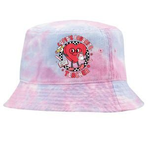 Cupids Favorite Teacher Cute Heart Valentines Day Tie-Dyed Bucket Hat