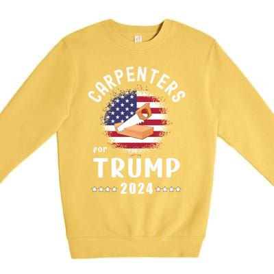 Carpenters For Trump 2024 American Flag Vote Trump Gift Premium Crewneck Sweatshirt