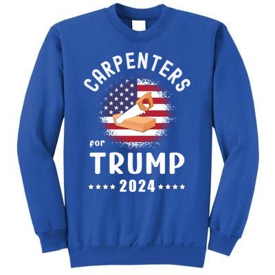 Carpenters For Trump 2024 American Flag Vote Trump Gift Tall Sweatshirt