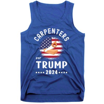 Carpenters For Trump 2024 American Flag Vote Trump Gift Tank Top