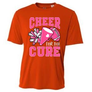 Cheer For The Cure Breast Cancer Awareness Cheerleader Funny Cooling Performance Crew T-Shirt