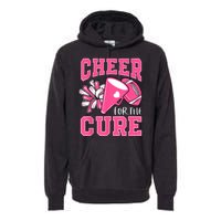 Cheer For The Cure Breast Cancer Awareness Cheerleader Funny Premium Hoodie