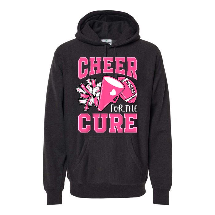 Cheer For The Cure Breast Cancer Awareness Cheerleader Funny Premium Hoodie