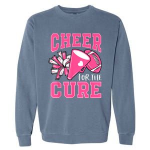 Cheer For The Cure Breast Cancer Awareness Cheerleader Funny Garment-Dyed Sweatshirt