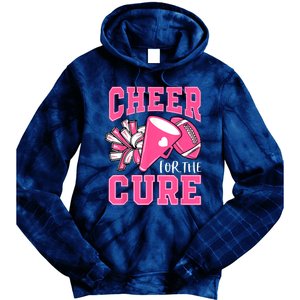 Cheer For The Cure Breast Cancer Awareness Cheerleader Funny Tie Dye Hoodie