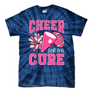 Cheer For The Cure Breast Cancer Awareness Cheerleader Funny Tie-Dye T-Shirt