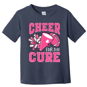 Cheer For The Cure Breast Cancer Awareness Cheerleader Funny Toddler T-Shirt