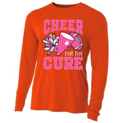 Cheer For The Cure Breast Cancer Awareness Cheerleader Funny Cooling Performance Long Sleeve Crew