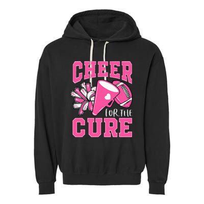 Cheer For The Cure Breast Cancer Awareness Cheerleader Funny Garment-Dyed Fleece Hoodie