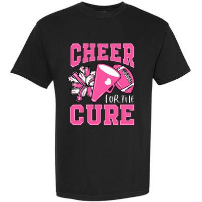 Cheer For The Cure Breast Cancer Awareness Cheerleader Funny Garment-Dyed Heavyweight T-Shirt