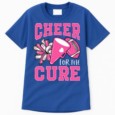 Cheer For The Cure Breast Cancer Awareness Cheerleader Funny Tall T-Shirt