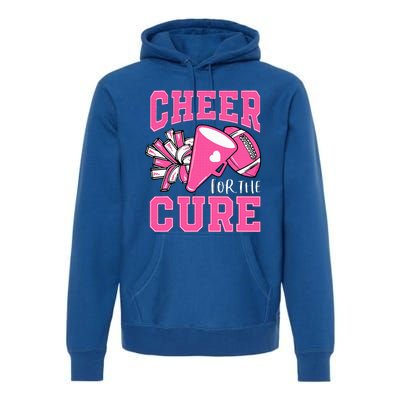 Cheer For The Cure Breast Cancer Awareness Cheerleader Funny Premium Hoodie